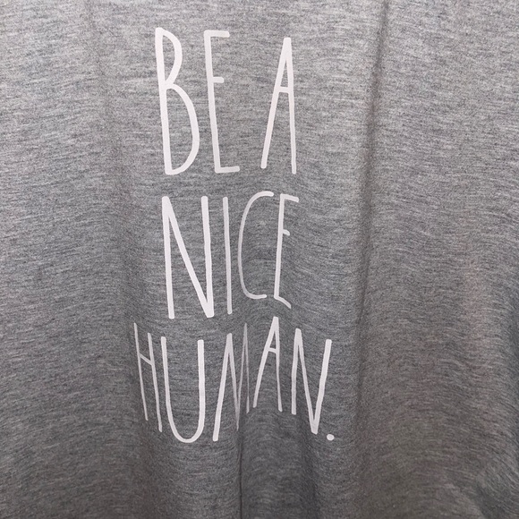 Rae Dunn Short sleeve Shirt sz M “Be A Nice Human” - Picture 2 of 8
